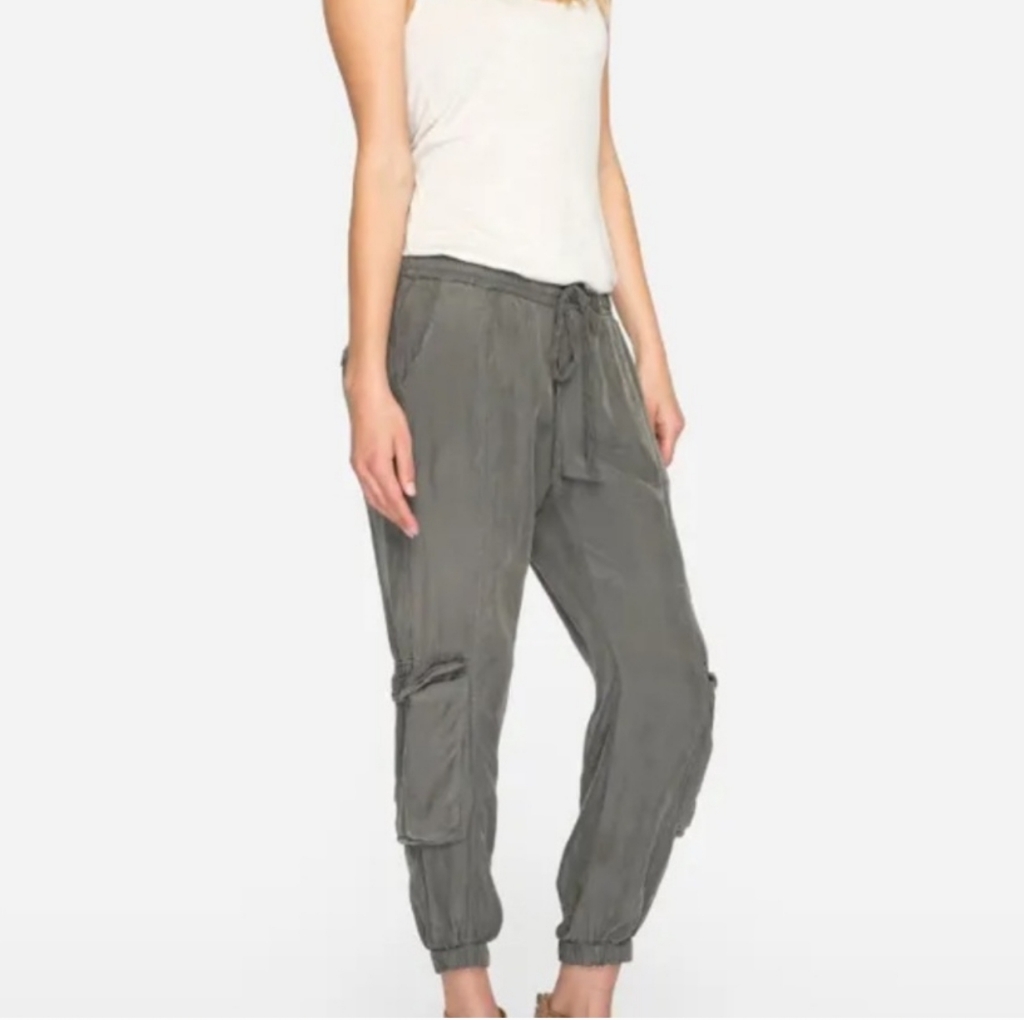 Nwot Johnny Was Military Ramble Pull-On Cargo Jogger Pants M Grey New